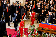 رییس جمهور در مراسم وداع و بزرگداشت هوگوچاوز